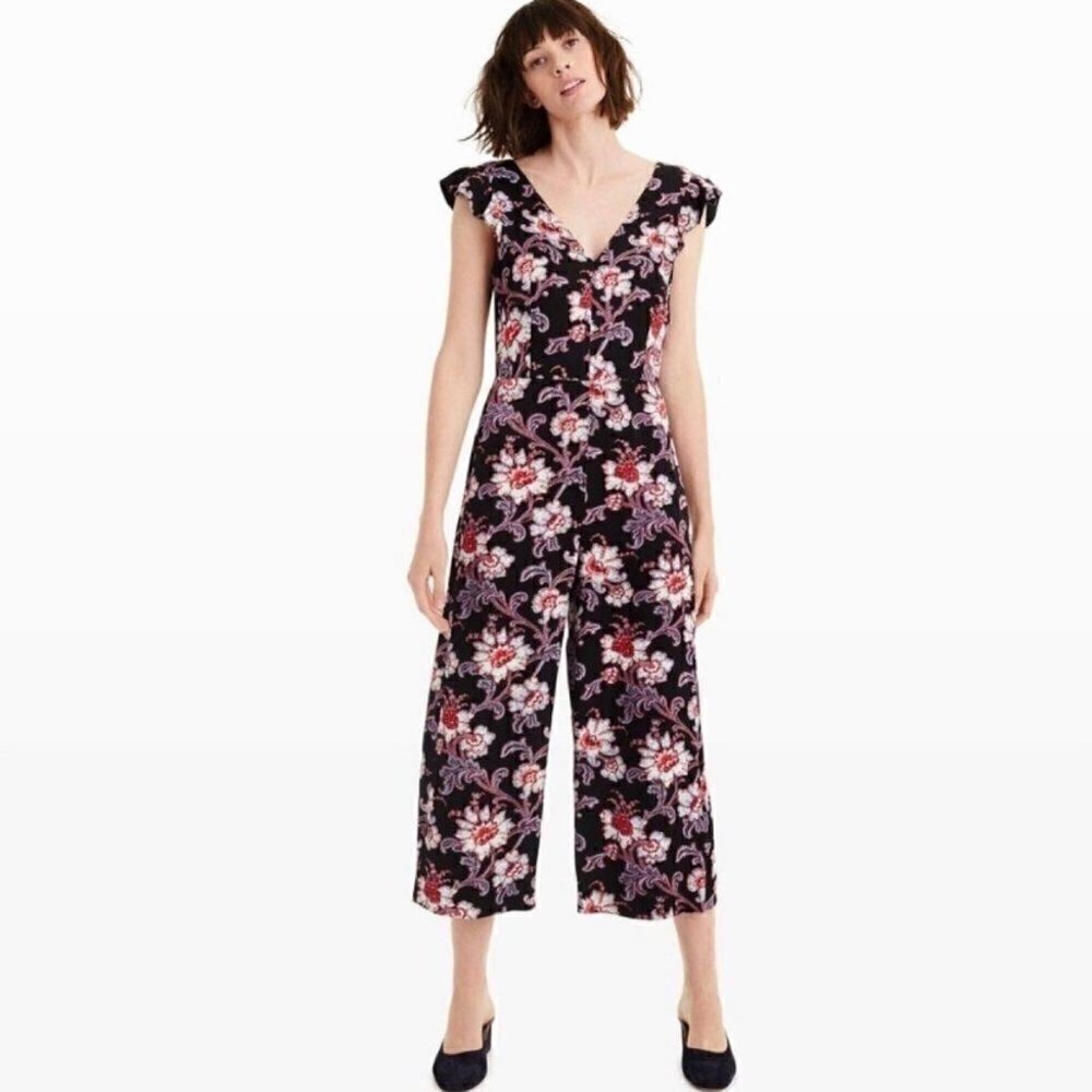 Club Monaco black floral Jumpsuit - Picture 3 of 8